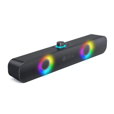1 Hora Bocina Bluetooth 10W, Barra de Sonido con 2400mAh Batería, Soun