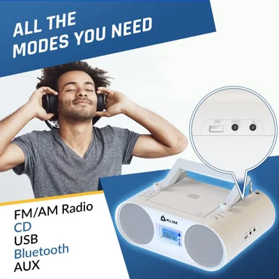 Reproductor de CD portátil Boombox KLIM Boombox B4 con Bluetooth