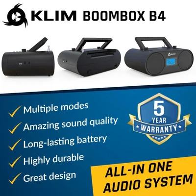 Reproductor de CD portátil Boombox KLIM Boombox B4 con Bluetooth