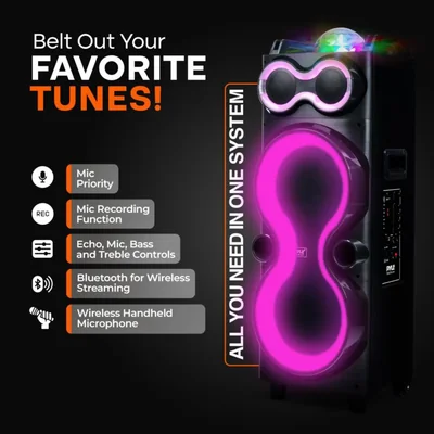Sistema de Bocina Bluetooth Pyle 240 W PA Karaoke Dual 10"