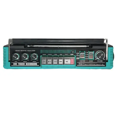 Boombox QFX J-220BTTQ Aqua Turquesa con Bluetooth y grabadora