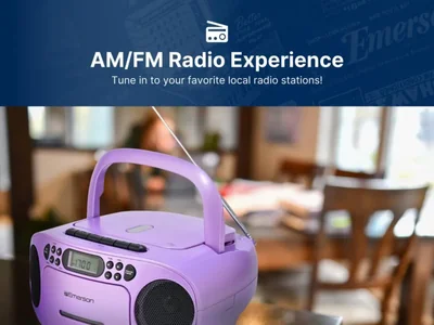 Reproductor de CD portátil Emerson Boombox con combinación de reproductor de casetes, grabadora, rad