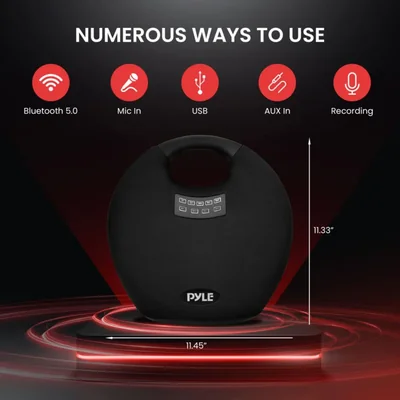 Bocina Bluetooth Pyle portátil resistente al agua de 280 W de potencia máxima