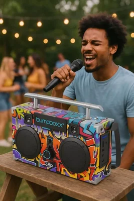Bluetooth Boombox Bumpboxx Ultra Plus con micrófono y batería de litio