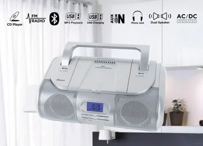 Boombox portátil para CD/MP3/USB HANNLOMAX HX-318CD con Bluetooth