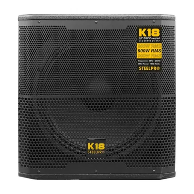 Subwoofer Profesional Dsp 900w Clase D K-18 Steelpro Negro
