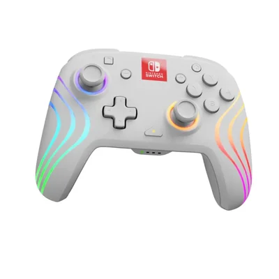 Controlador Pro de Nintendo Switch PDP Afterglow Wave blanco