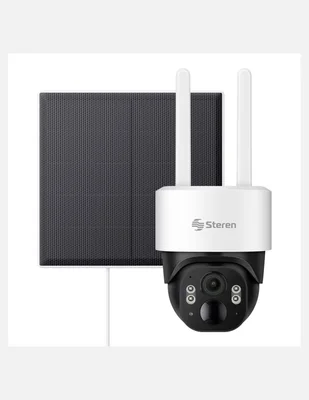 Cámara solar 4G de seguridad Steren inalámbrica 2k 120° con capacidad de grabar para exterior