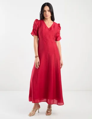 Vestido largo de fiesta Petite Studio escote V