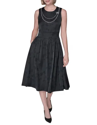 Vestido midi formal Karl Lagerfeld Paris para mujer