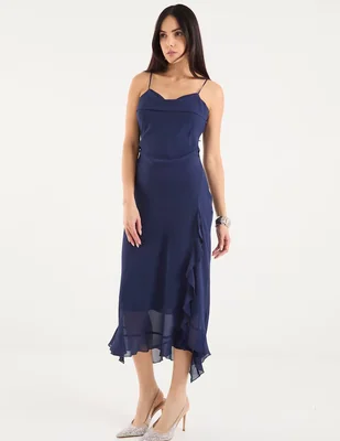 Vestido midi de fiesta Map espalda abierta