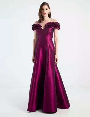 Vestido largo de fiesta ema valdemossa escote bardot