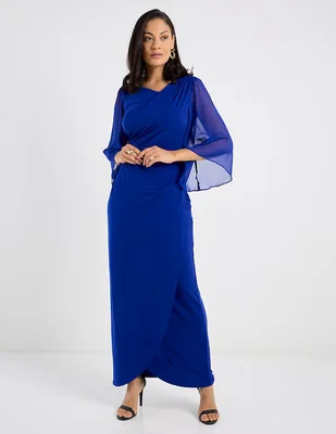 Vestido largo de fiesta Connected Apparel escote regular