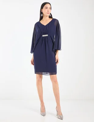 Vestido corto de fiesta Connected Apparel escote V