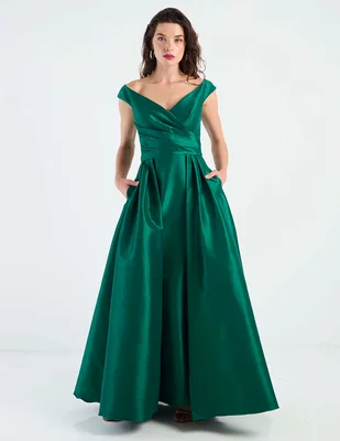 Vestido maxi de fiesta Ema Valdemossa escote bardot