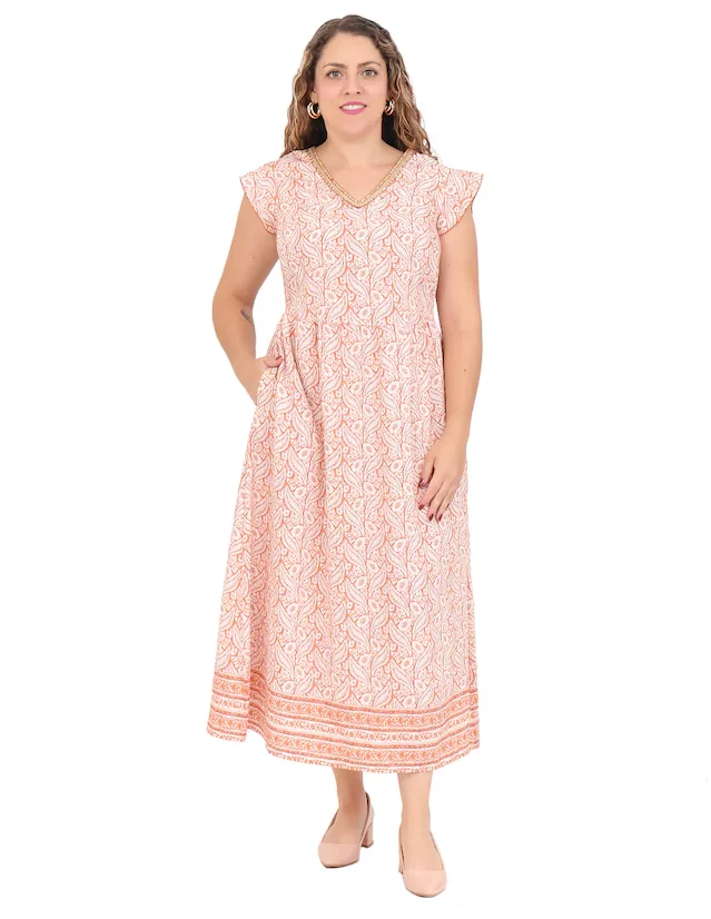 Vestido midi casual Duplan Petite para mujer