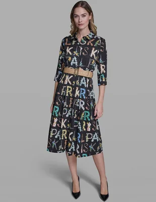 Vestido midi casual Karl Lagerfeld Paris para mujer