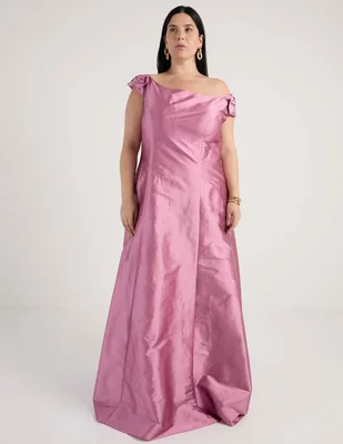 Vestido maxi de fiesta The Pattern escote bardot
