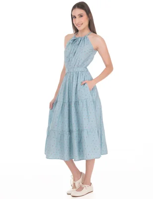 Vestido midi casual sarah bustani coleccion mayo para mujer