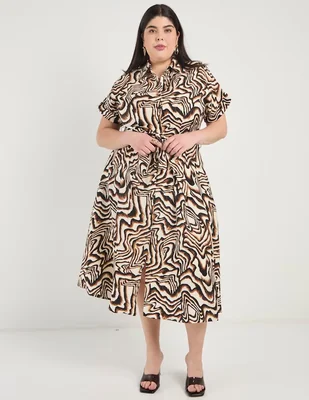 Vestido midi casual Ivonne Plus para mujer