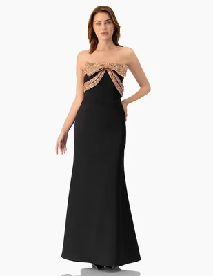 Vestido largo de fiesta Ivonne Couture escote cuadrado