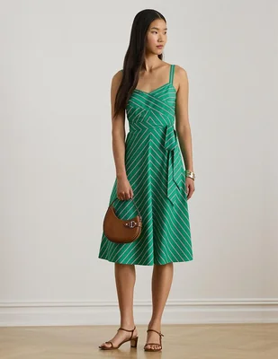 Vestido a la rodilla de fiesta Lauren Ralph Lauren escote v