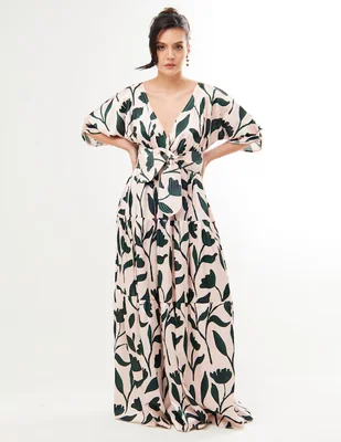 Vestido maxi de fiesta Pureza escote V