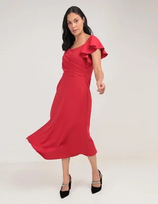 Vestido midi de fiesta Damaia Atelier escote cuadrado