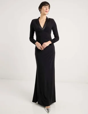 Vestido largo de fiesta Adrianna Papell escote V
