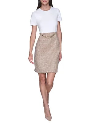 Vestido corto de vestir Karl Lagerfeld Paris para mujer