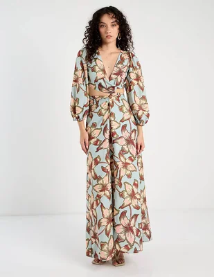 Vestido maxi fiesta escote v