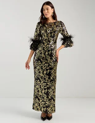 Vestido largo de fiesta Adrianna Papell espalda abierta