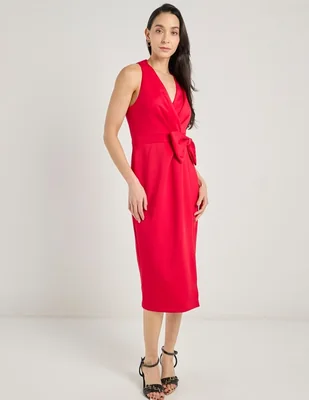 Vestido midi de fiesta London Times escote V