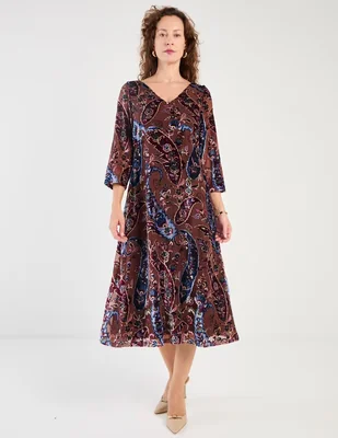 Vestido midi casual Talbots para mujer