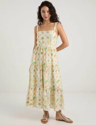 Vestido largo casual coffee bean para mujer