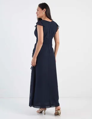 Vestido largo de fiesta Karen Olivier escote V