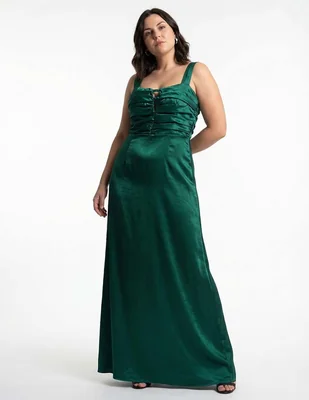 Vestido maxi de fiesta The Pattern escote corazón
