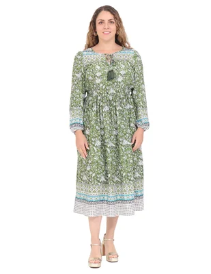Vestido midi casual duplan petite para mujer