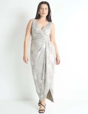 Vestido largo de fiesta Connected Apparel escote V