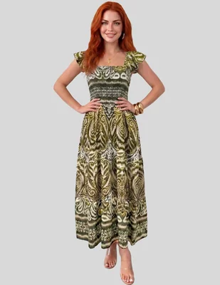 Vestido midi casual Malabis para mujer