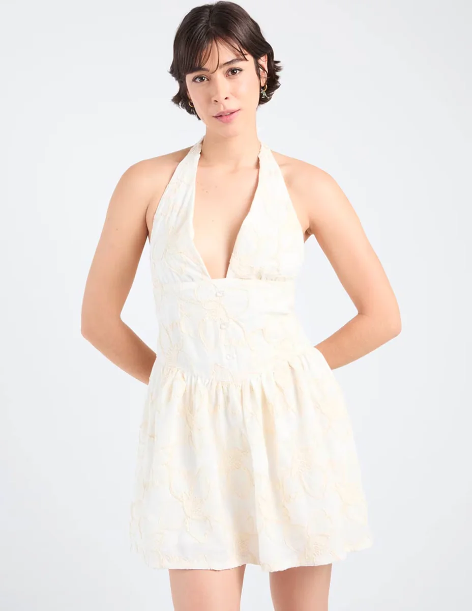 Vestido corto casual palmacea para mujer