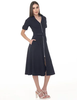 Vestido camisero midi casual sarah bustani coleccion junio para mujer