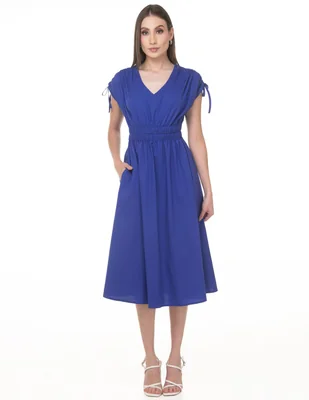 Vestido midi casual sarah bustani coleccion junio para mujer