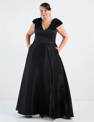 Vestido largo de fiesta Ema Valdemossa Curvy escote V