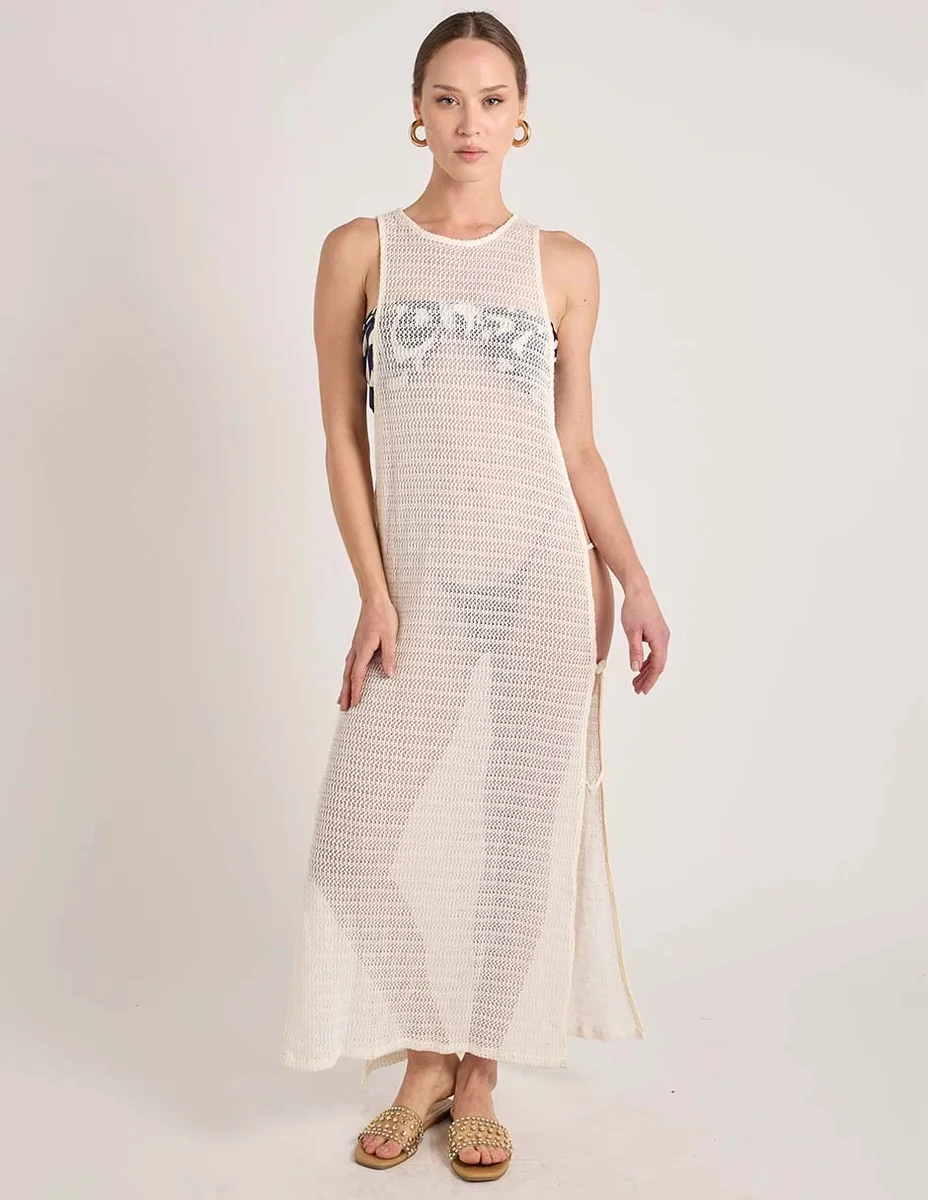 Vestido largo playa palmacea para mujer