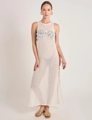 Vestido largo playa palmacea para mujer