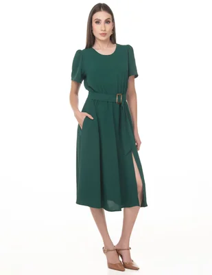 Vestido midi casual sarah bustani coleccion junio para mujer