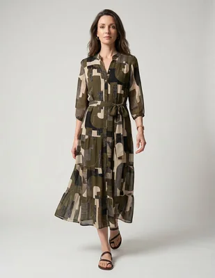 Vestido midi casual Karen Olivier para mujer