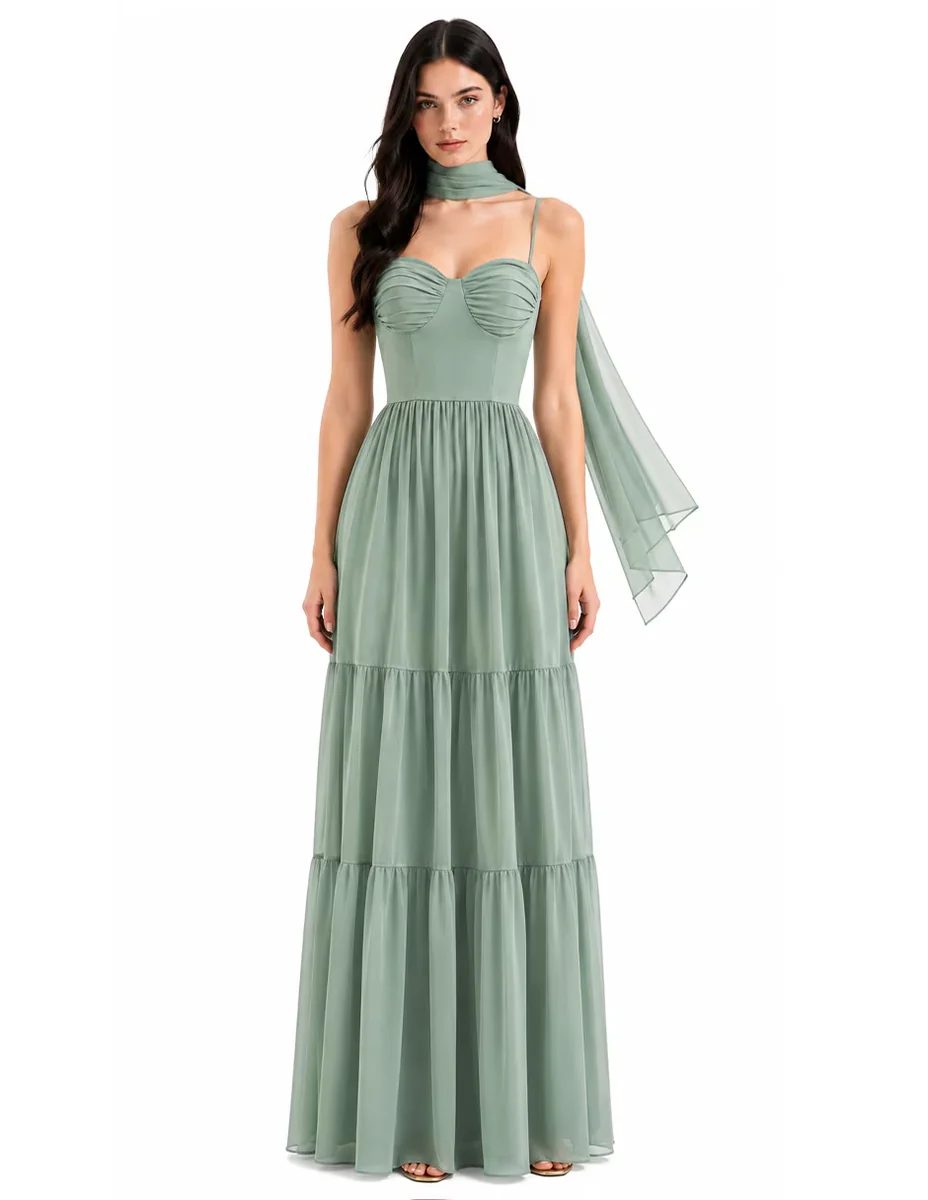 Vestido largo fiesta Eva Brazzi escote corazón