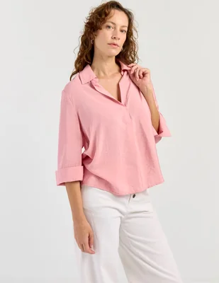 Blusa Lieb Basics manga 3/4 para mujer